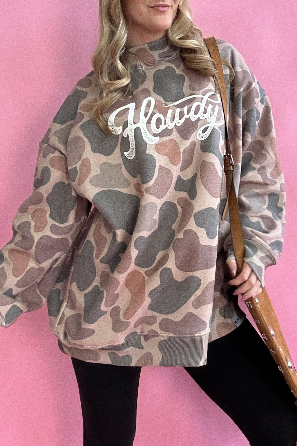 Western Howdy Camo Baggy Pullover Sweatshirt