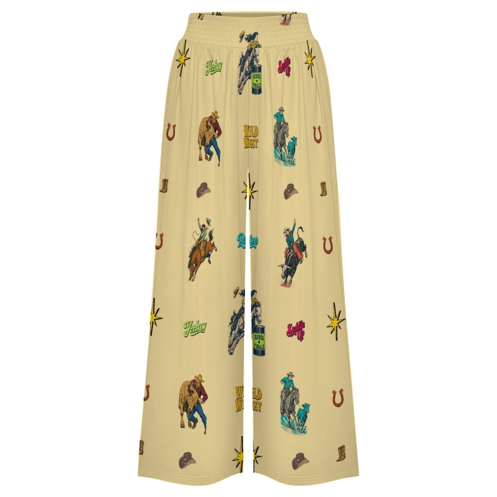 Baha Ranch The Last Roundup Rodeo High Waisted Wide Leg Pants
